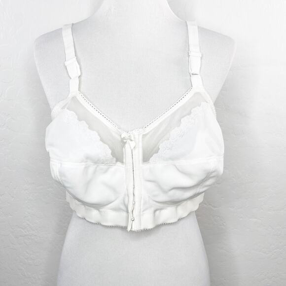 GODDESS White Front Closure Bra Style 0204 Vintage US 46 C NEW NWT Plus - Picture 1 of 5